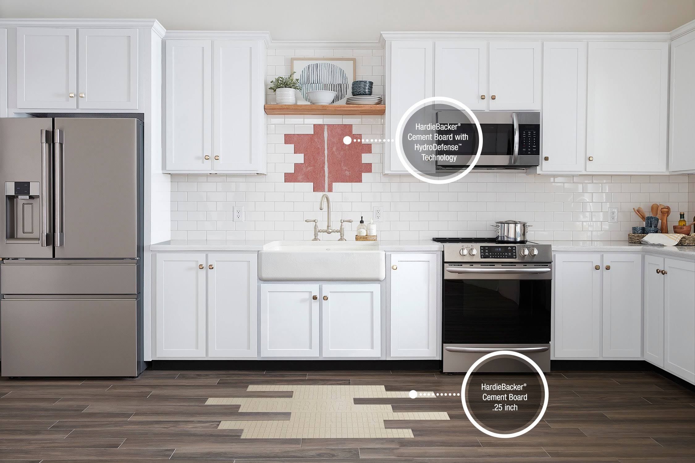 James Hardie 4-ft x 8-ft x 1/4-in HardieBacker Fiber Cement Water Resistant Backer Board