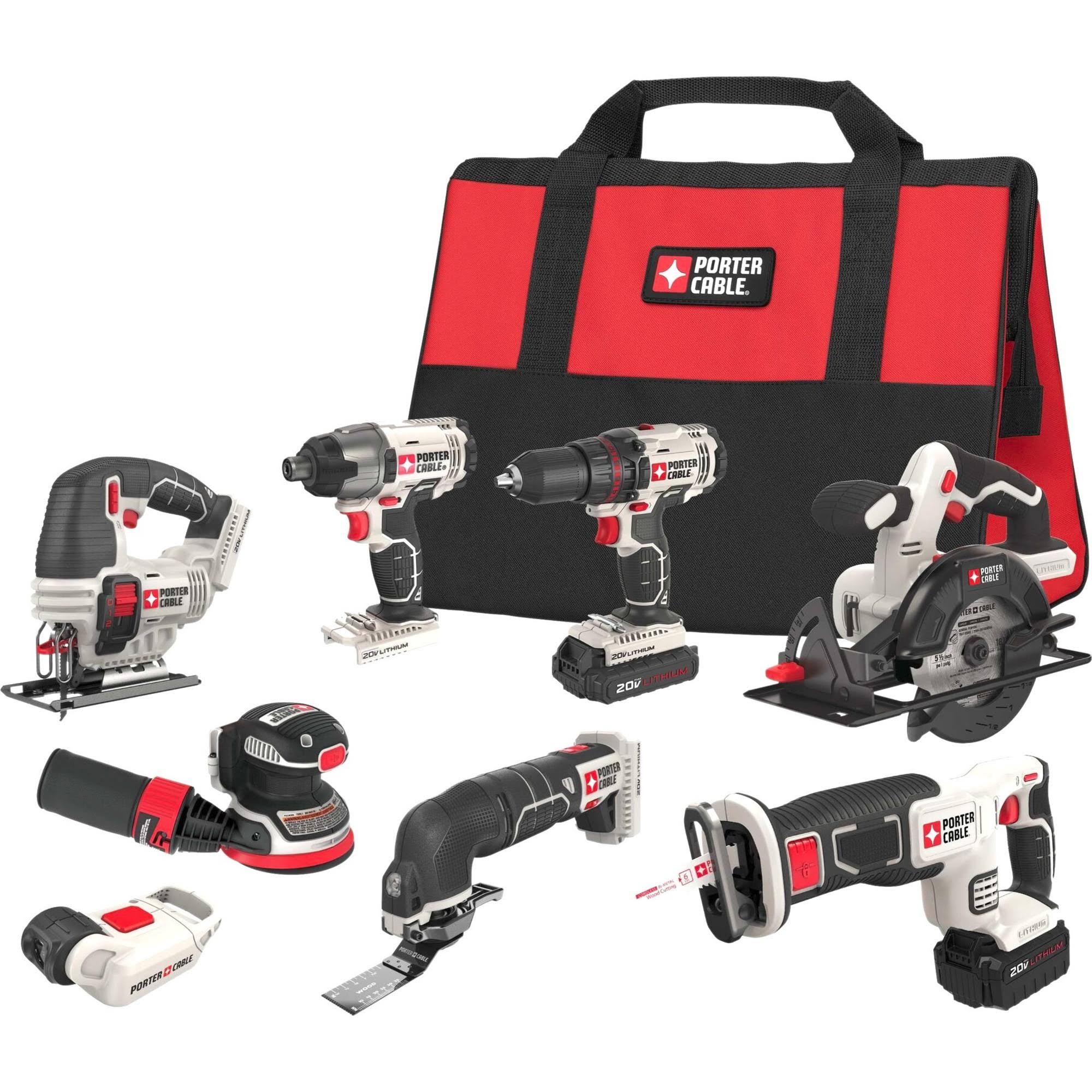 Porter-Cable PCCK6118 20V Max Lithium Ion 8-Tool Combo Kit