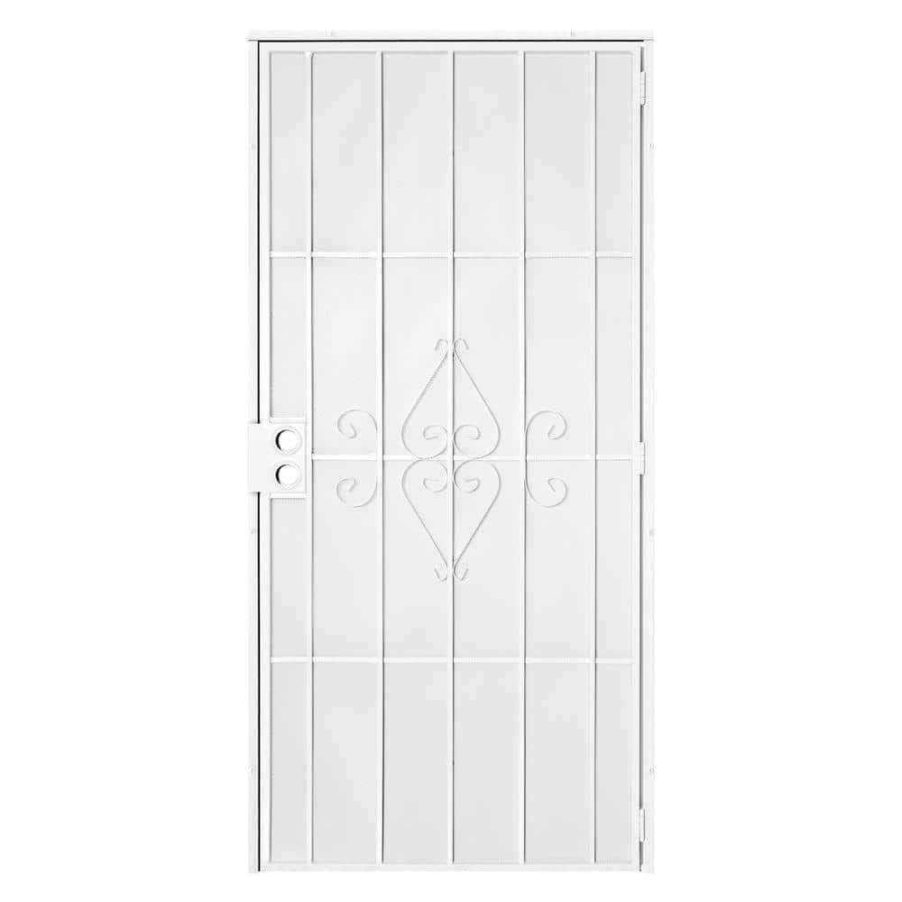 Titan 36 in. x 80 in. Su Casa White Surface Mount Outswing Steel Security Door with Expanded Metal Screen 5SH202WHITE36