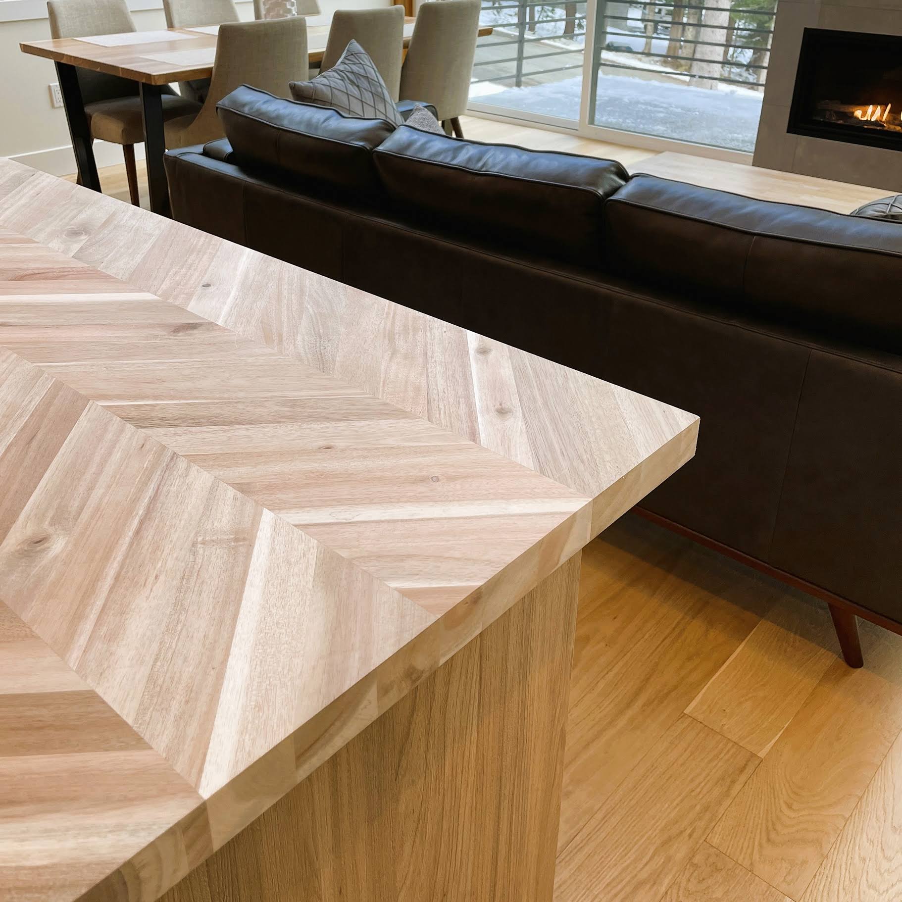 Allen + Roth 72-in x 39-in x 1.5-in Natural Straight Butcher Block Acacia Countertop | ARF1539CHACA-72