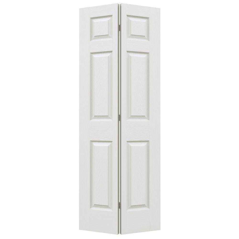 JELD-WEN 18 in. x 80 in. Colonist Primed Textured Molded Composite MDF Closet Bi-Fold Door 5527