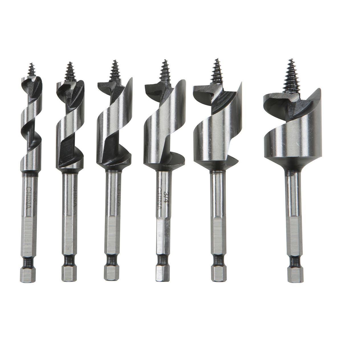 Drill Master 6 Piece Stubby Auger Bit Set