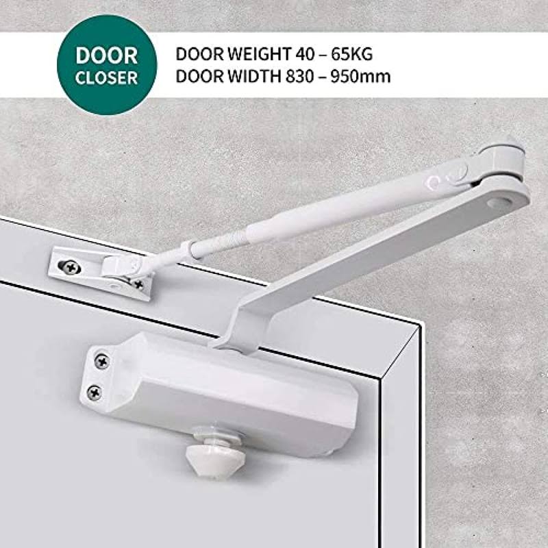 HoneSecur Safety Spring Door Closers Adjustable Closing Door Hinge Automatic Stopper Fire Rated to Convert Hinged Doors to Self Closing Doors- Black