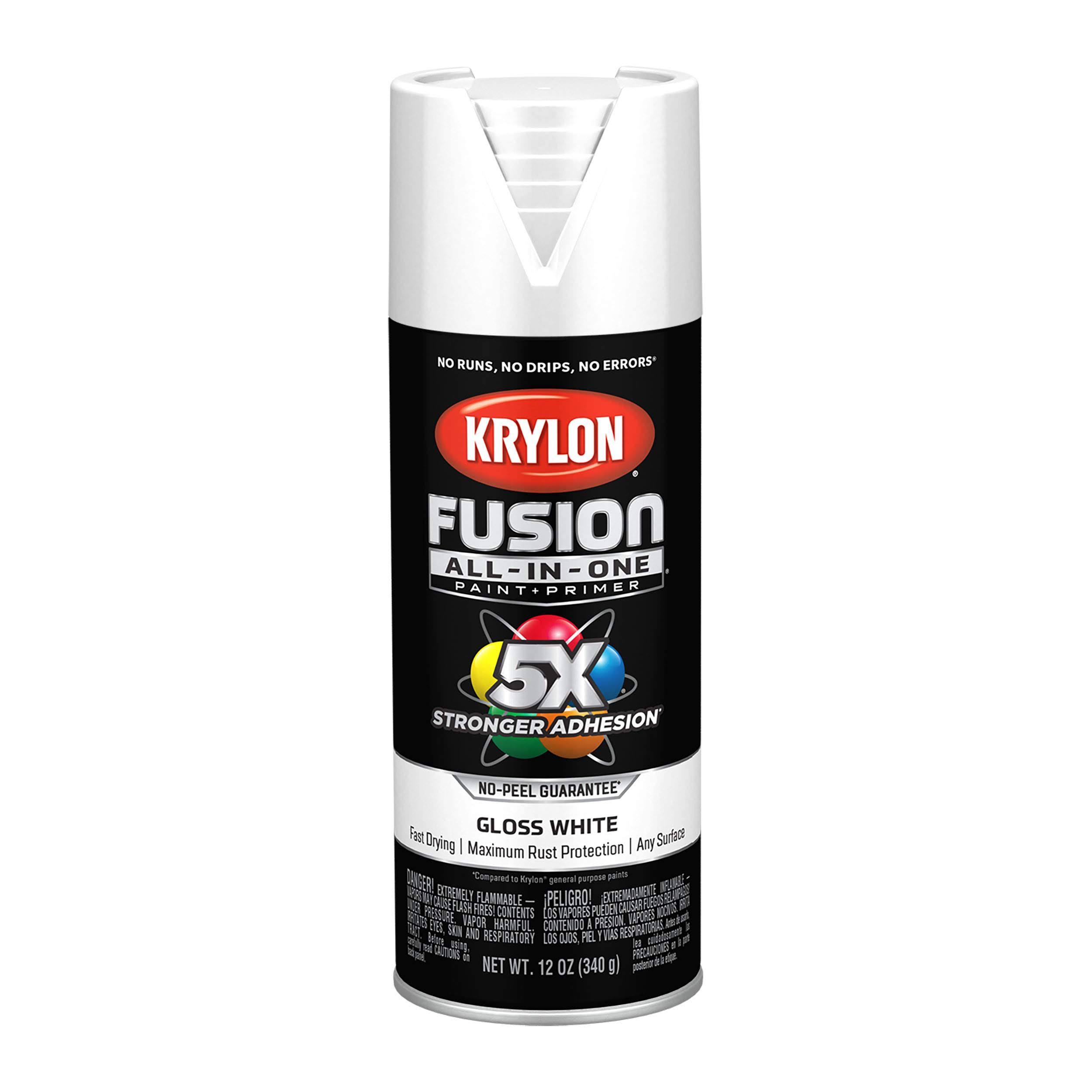 Krylon Fusion All-in-One Spray Paint, Gloss White, 12 oz.