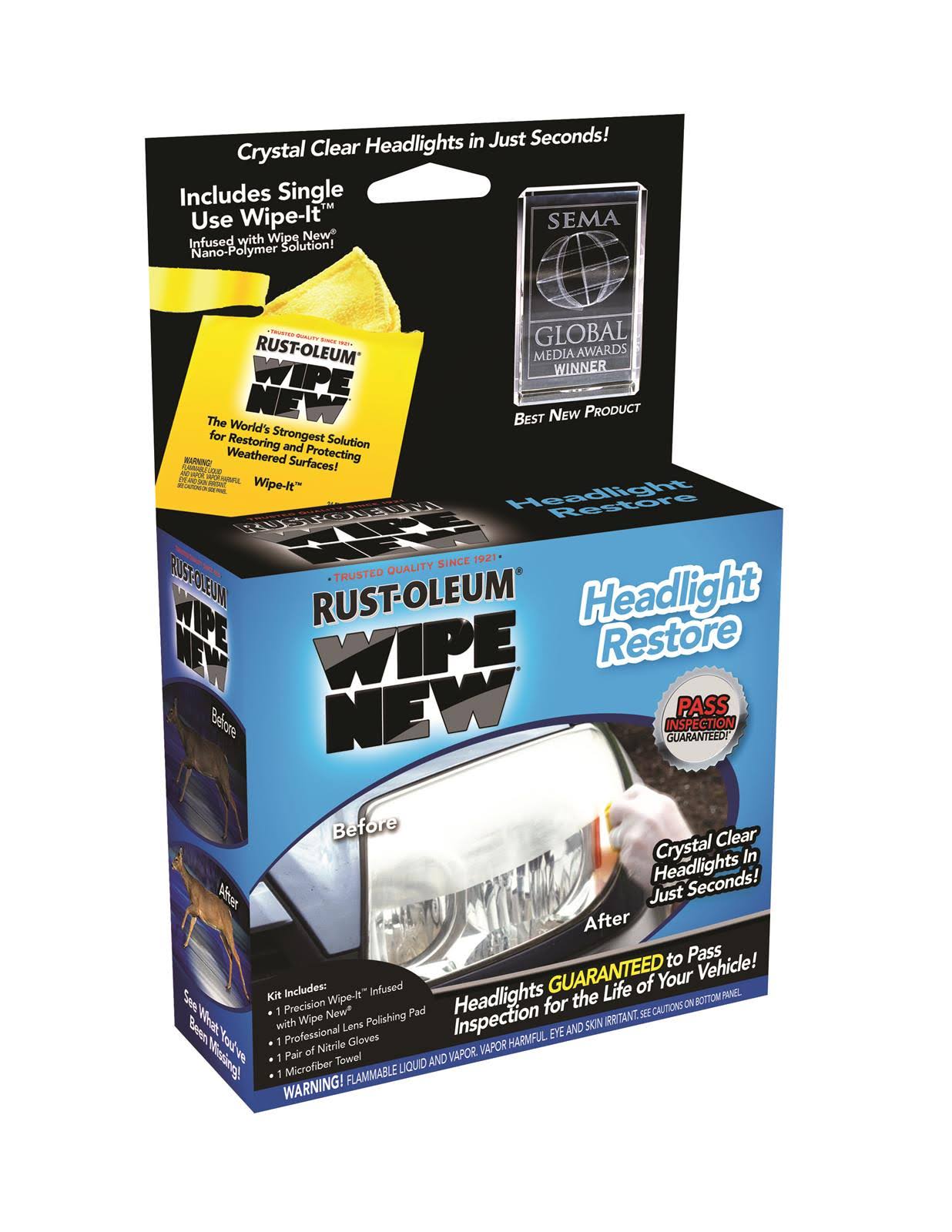 Rust-Oleum HDLCAL Wipe New Headlight Restore Kit