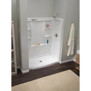 Delta Classic 500 Curve 60 in. L x 32 in. W Alcove Shower Pan Base with Center Drain in High Gloss White