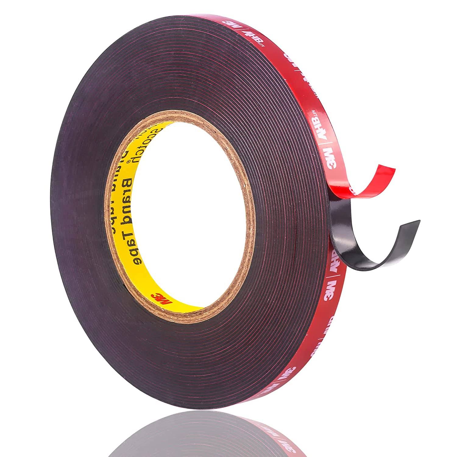 3M Double Sided Tape, Heavy Duty Waterproof Foam Tape, 36.5ft Length, 0.4 inch Width for Car, Home Decor and Office Decor