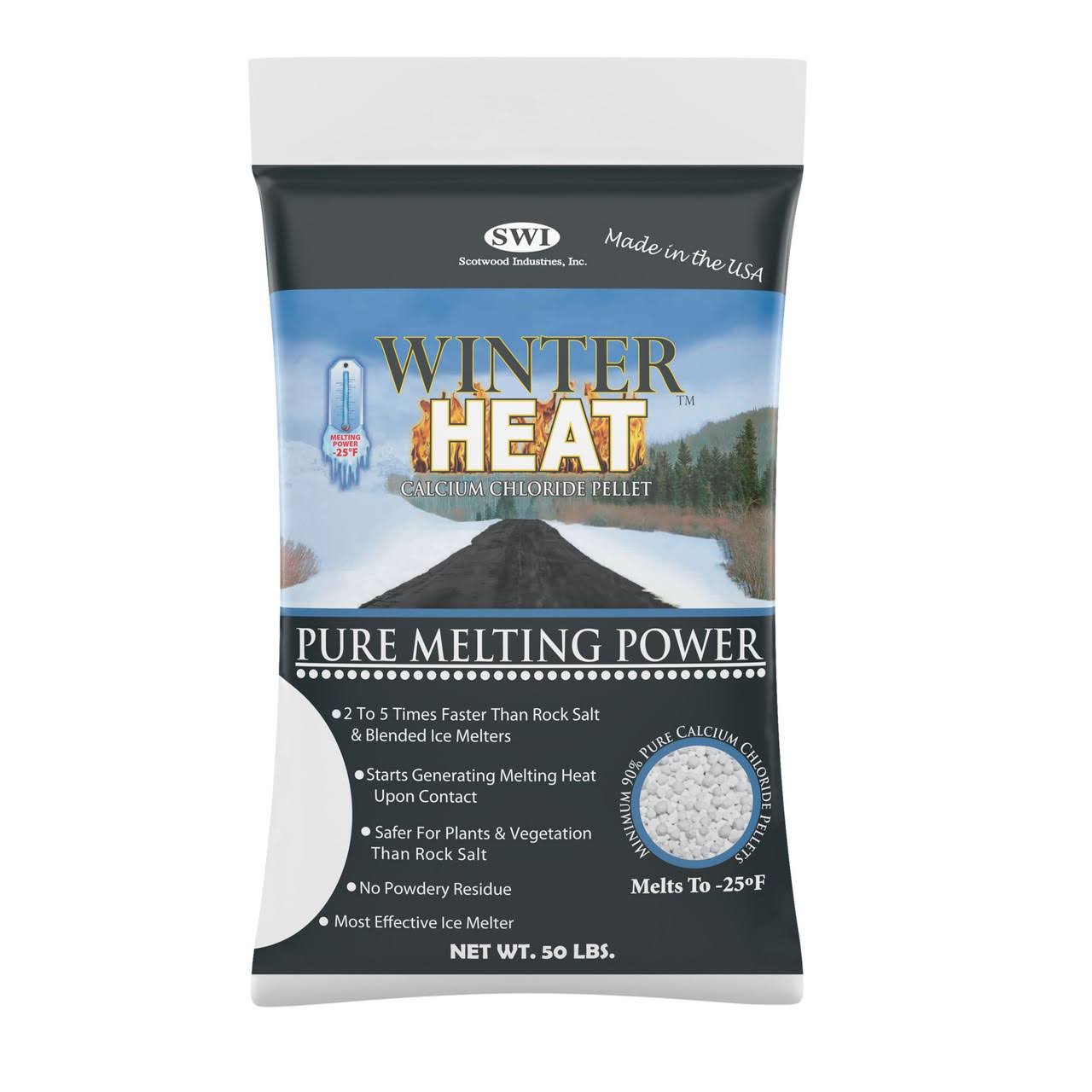 Winter Heat Calcium Chloride Pellet Ice Melt 50 Pound