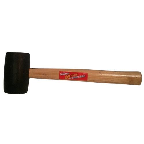 Hyper Tough Th70020a 16 Ounce Rubber Mallet with Wood Handle