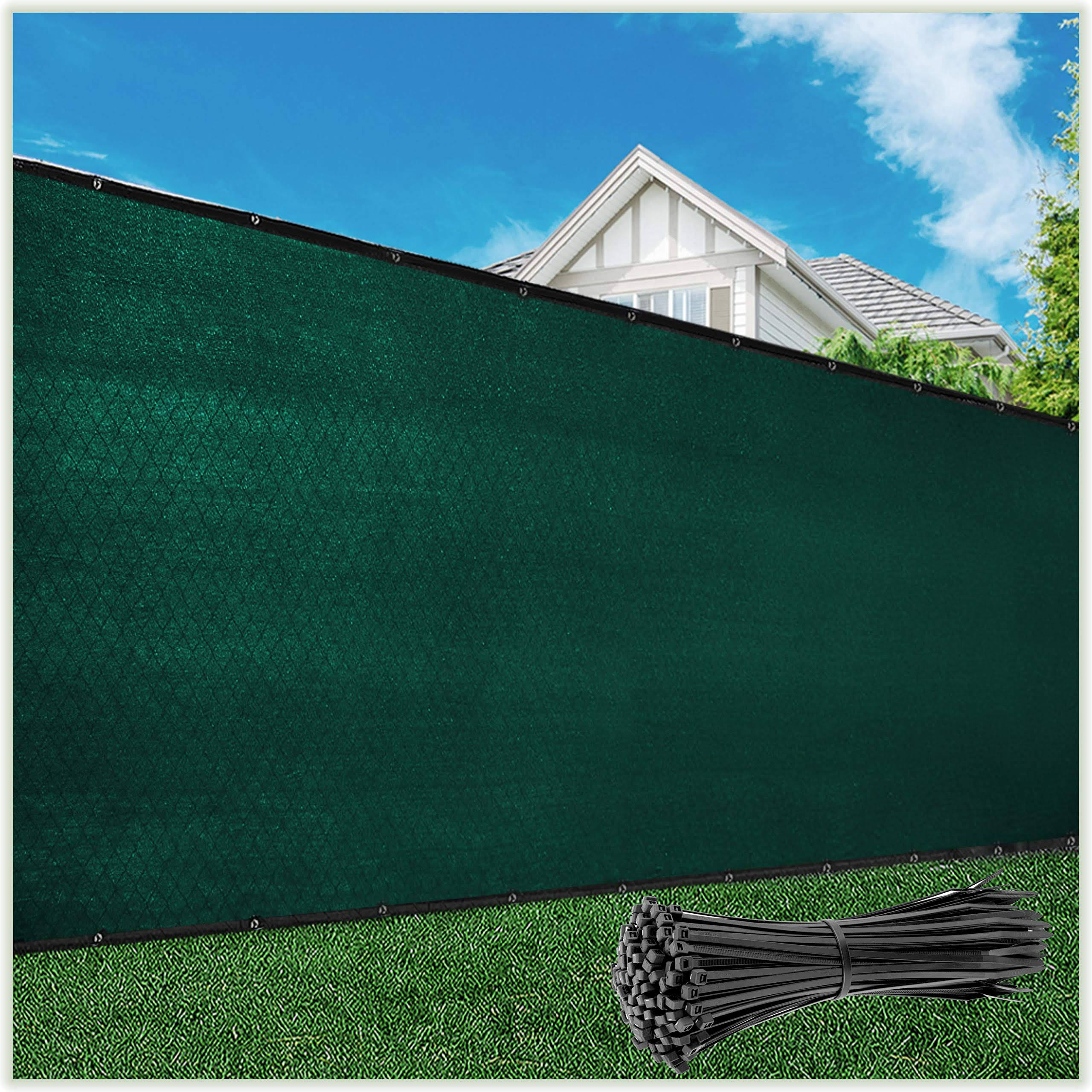 ColourTree 8' x 50' Fence Privacy Screen Windscreen Cover Fabric Shade Tarp Netting Mesh Cloth Green- Commercial Grade 170 GSM