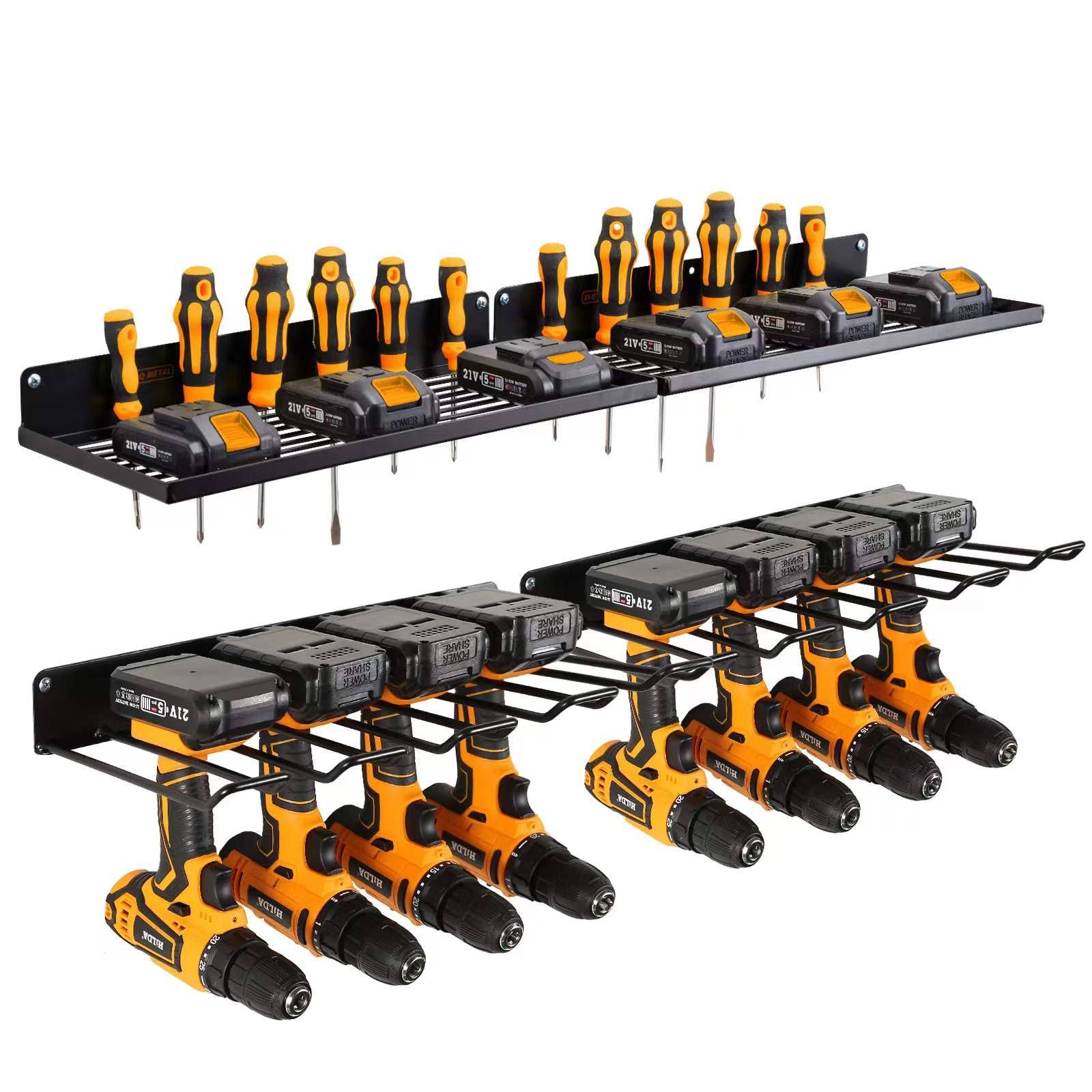 Power Tool Organizer with Charging Station, Drill Holder Wall Mount, Garage