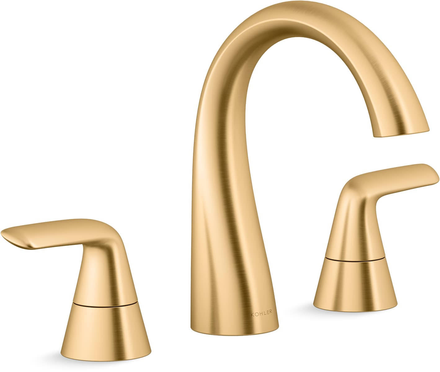 Kohler Avail Vibrant Moderne Brushed Brass 2-Handle Widespread WaterSense Bathroom Sink Faucet with Drain