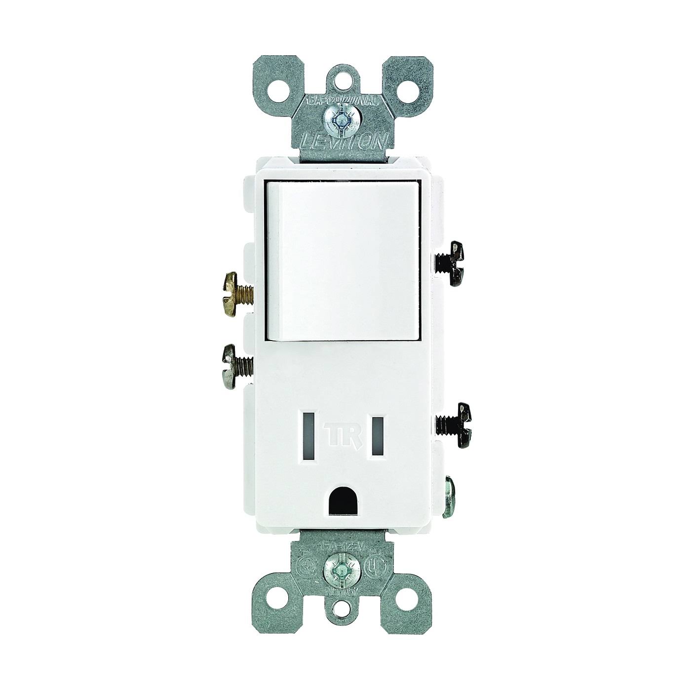 Leviton Combination Decora Switch & Receptacle/Outlet 15A White