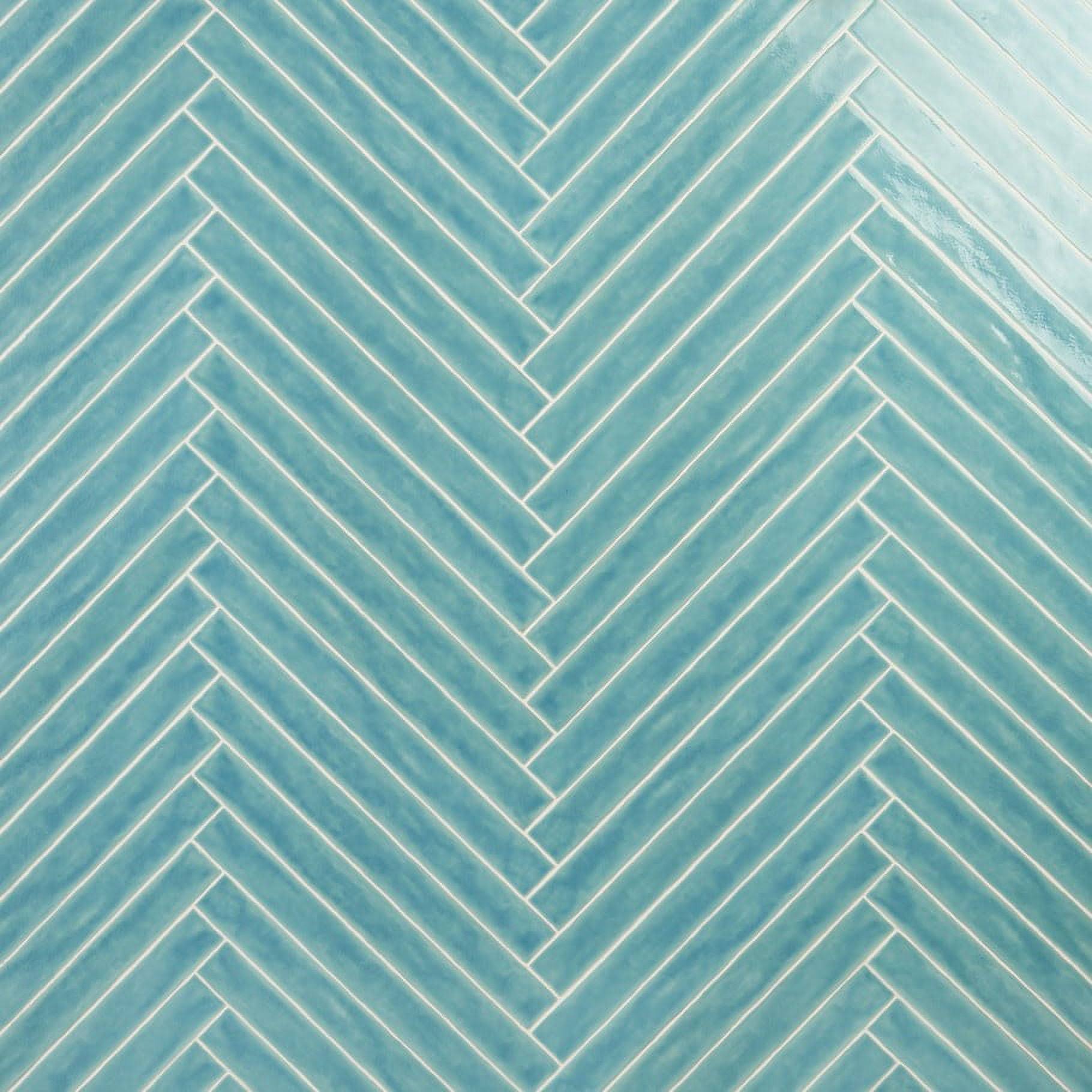 Ivy Hill Tile Nantucket Turquoise 2 in. x 20 in. Polished Crackled Ceramic Subway Wall Tile (20 pieces/5.38 Sq. ft./Case)