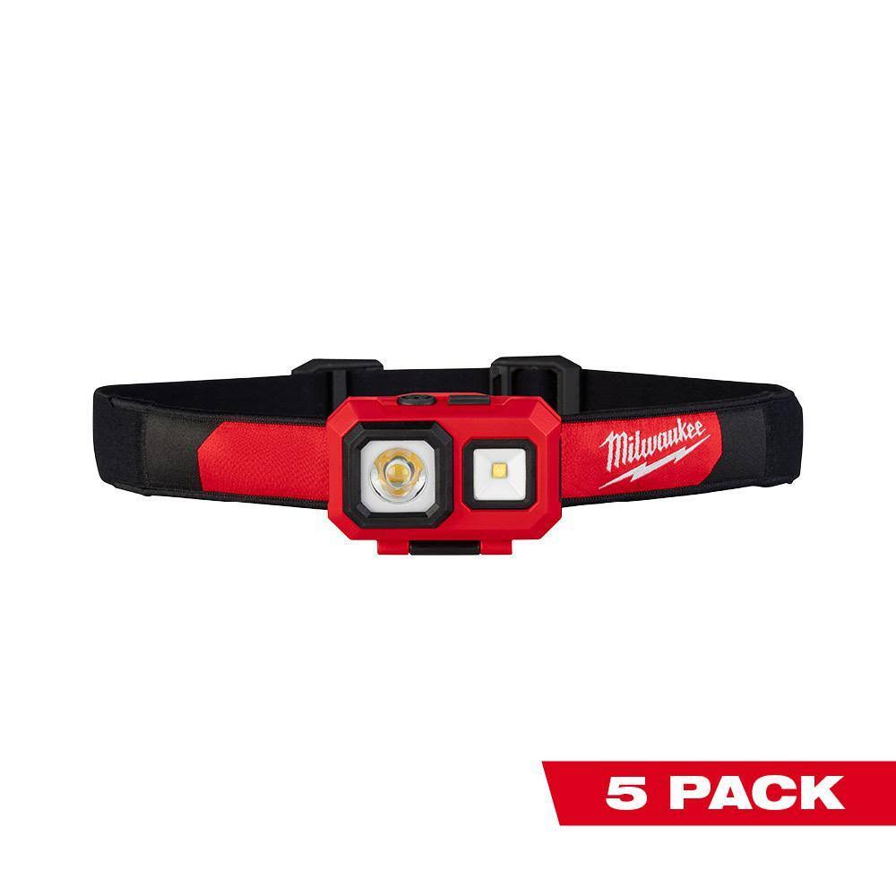 Milwaukee 2104-X5 450 Lumens LED Spot/Flood Headlamp (5-Pack)