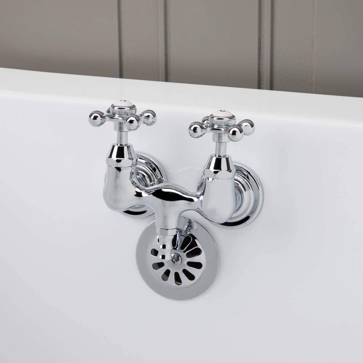 Randolph Morris Clawfoot Tub Wall Mount Faucet- Metal Cross Handles RMN030C