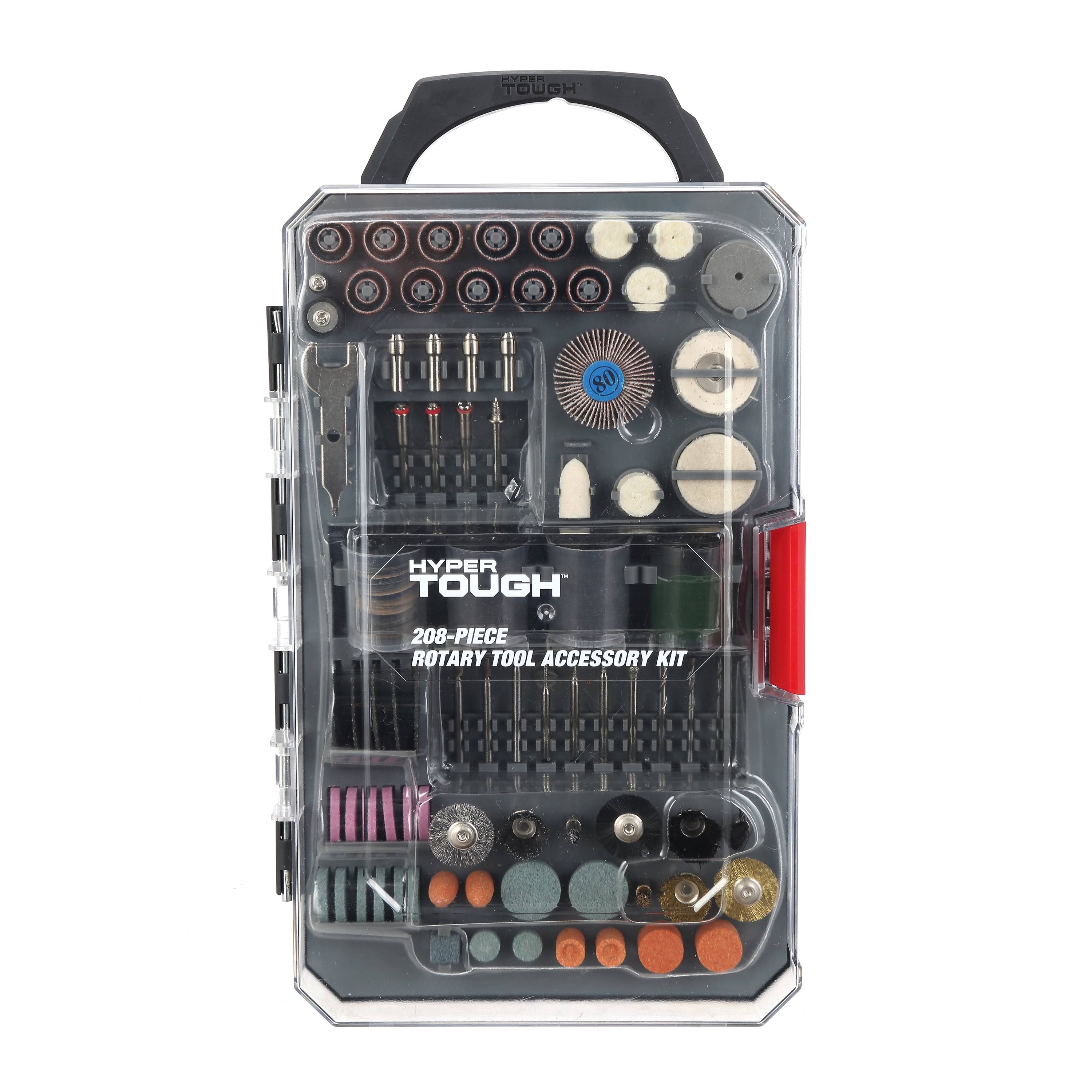 Hyper Tough 208 Piece Rotary Tool Accessory Kit with Storage Case, Product Accessories Included, Size: 1.35 lbs