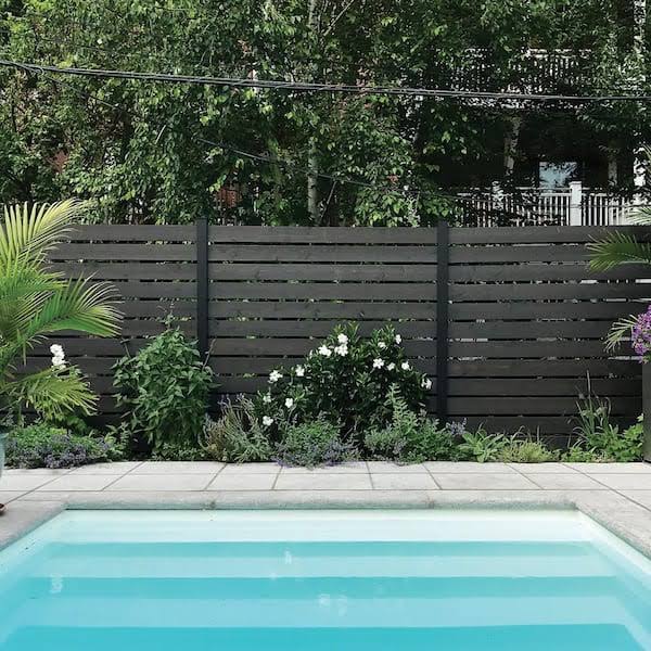 Hoft 3-in W x 73.5-in H Black Aluminum Outdoor Privacy Screen