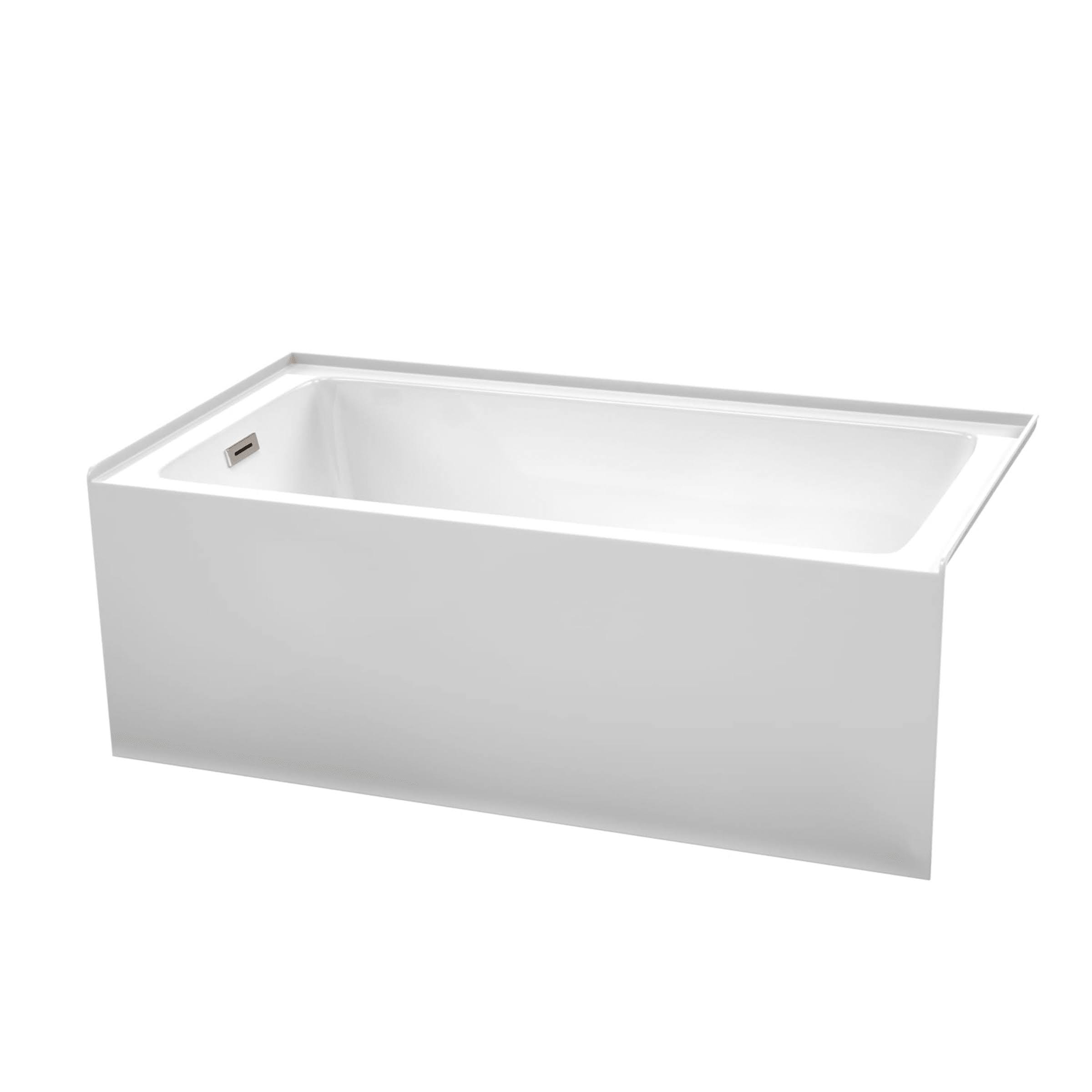 Wyndham Collection WCBTW16032LMBTRIM 60 x 32 in. Grayley Alcove Bathtub with Left-Hand Drain & Overflow Trim in Matte Black White