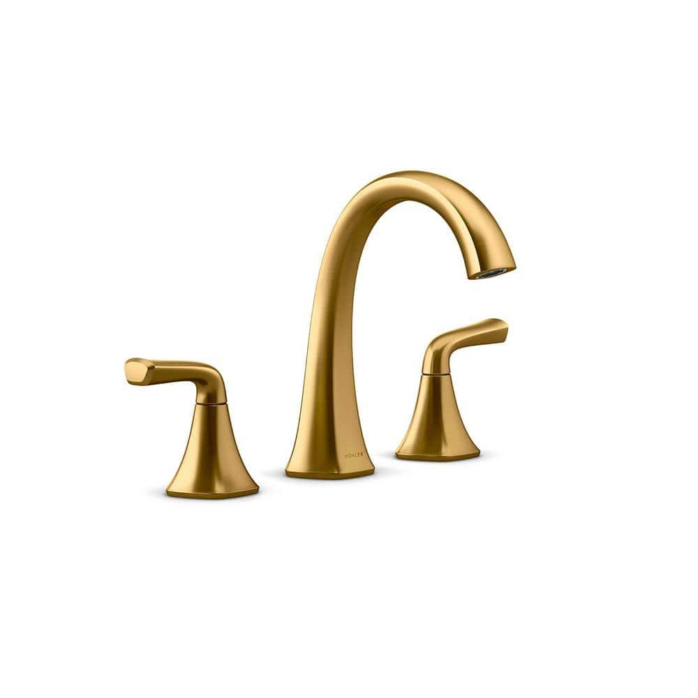 Kohler Sundae 8 in. Widespread 2-Handles Bathroom Faucet in Vibrant Brushed Moderne Brass