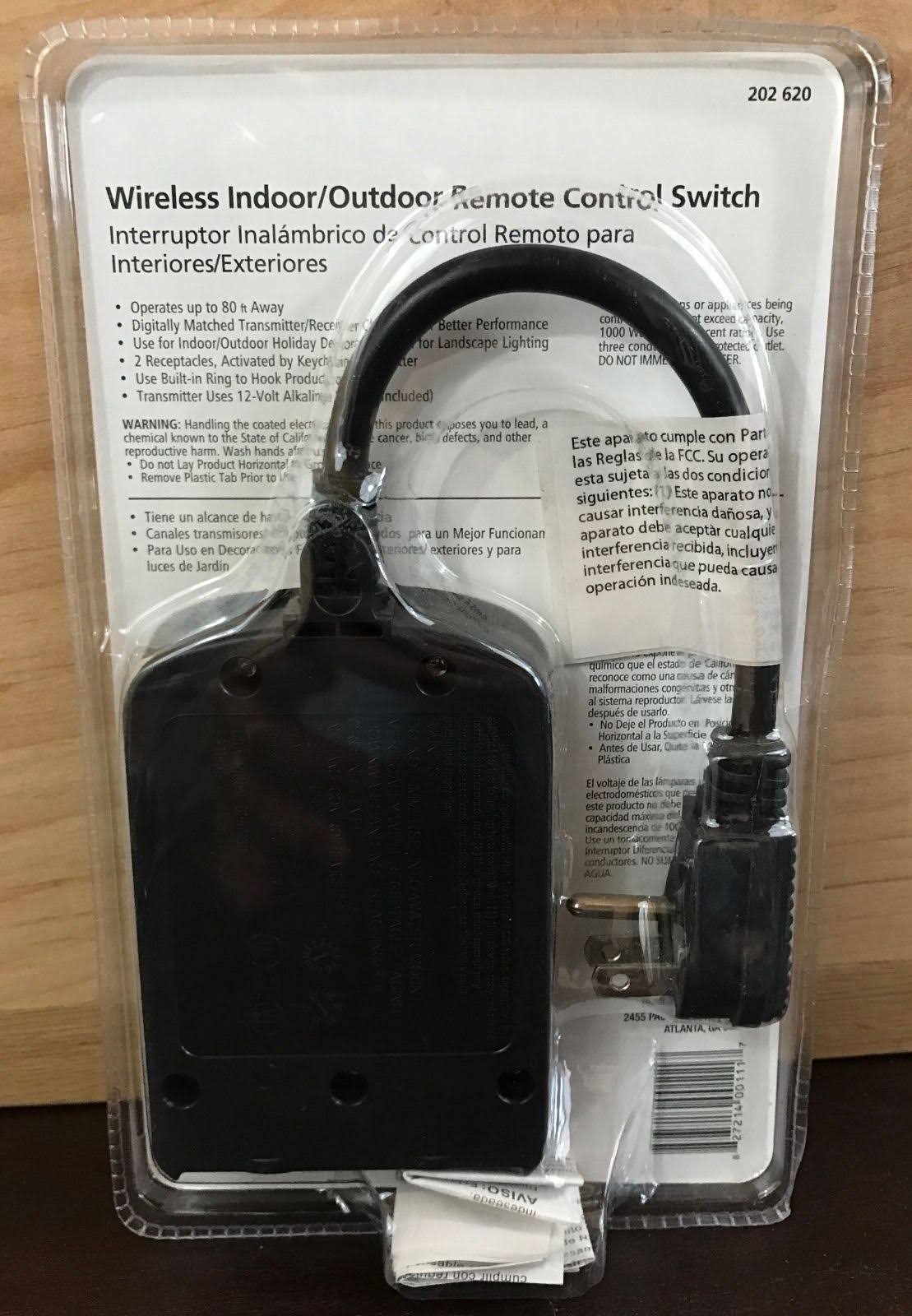 Home Accents Holiday Wireless Indoor Outdoor Remote Control Switch