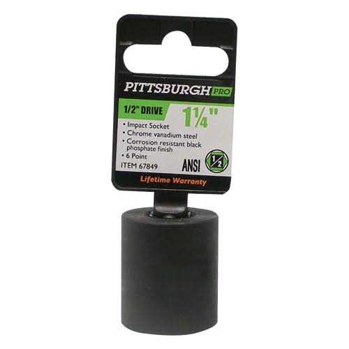 Pittsburgh 1/2 in. Drive 1-1/4 in. Impact Socket 67849