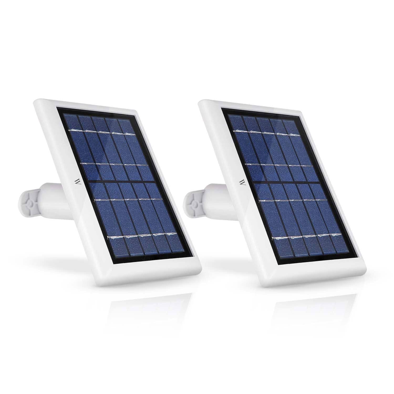 Wasserstein Solar Panel Compatible with Ring Spotlight Cam Battery & Ring Stick Up Cam Battery (2 Pack White)