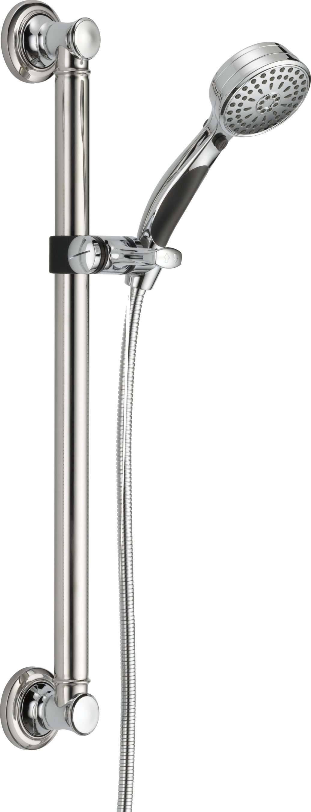 Delta 51900 ActivTouch 9-Setting Hand Shower with Traditional Slide Bar / Grab Bar Chrome