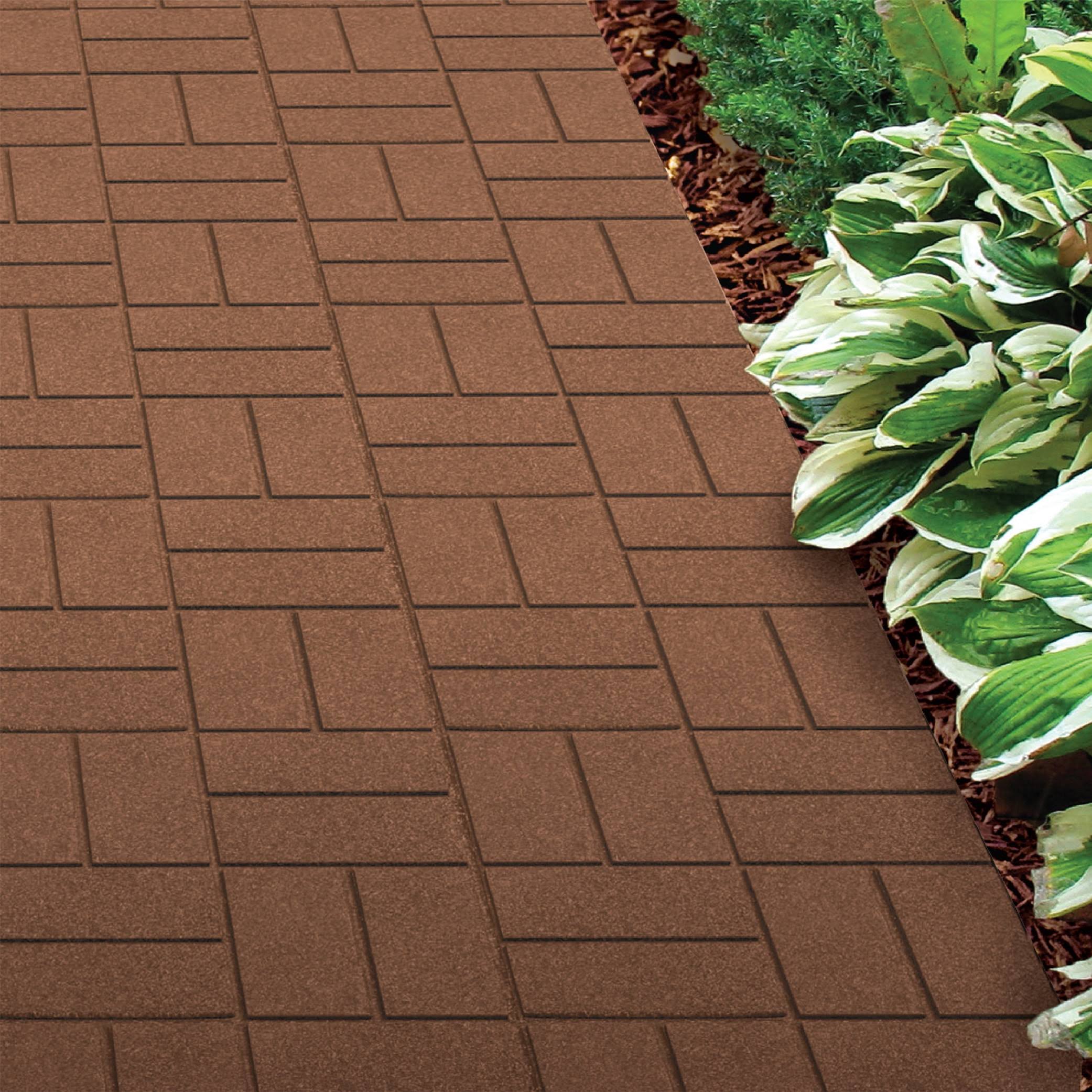 Rubberific 16 in. x 16 in. Brown Dual-Sided Rubber Paver (9-Pack)
