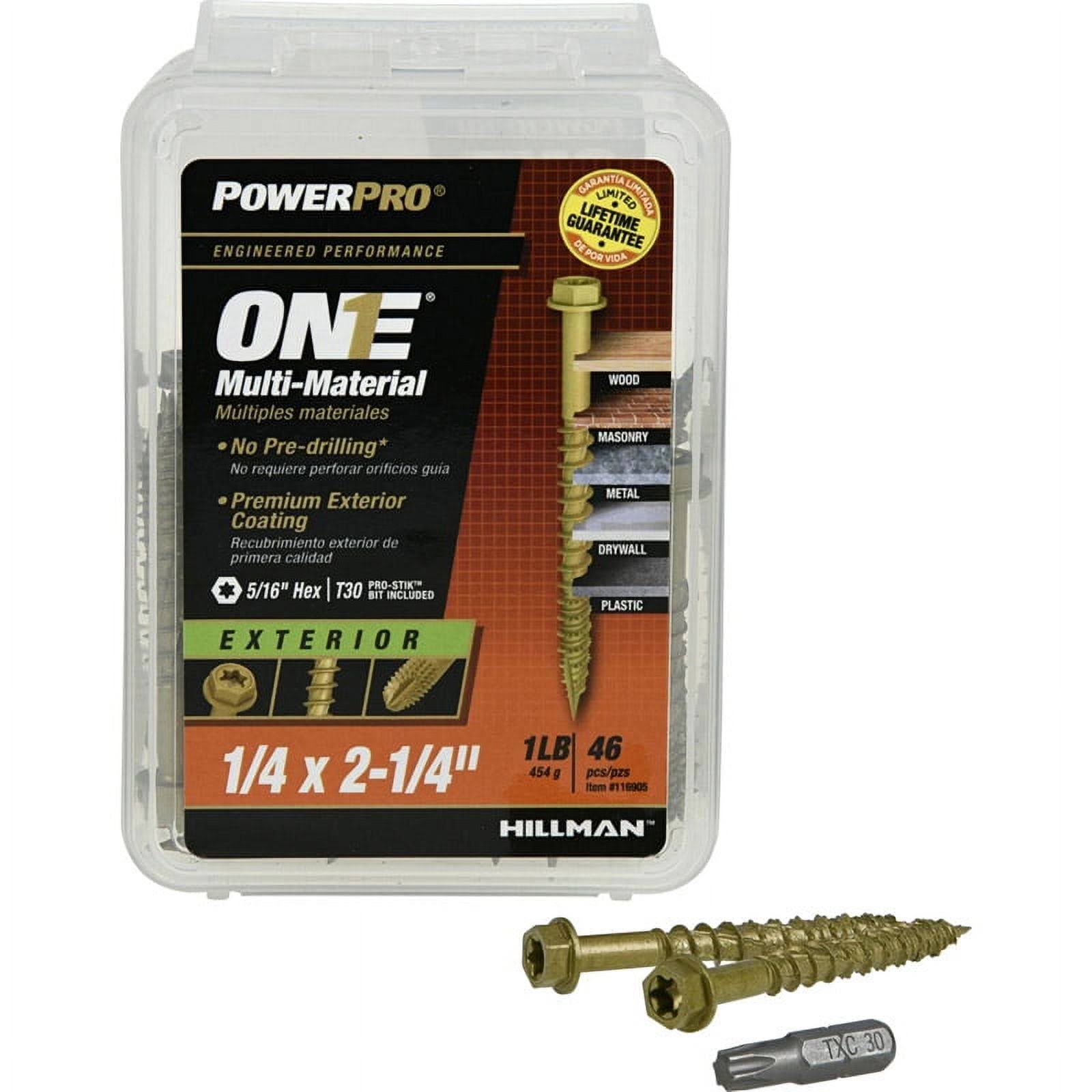Hillman Multi-Material Screw PowerPro One 1/4