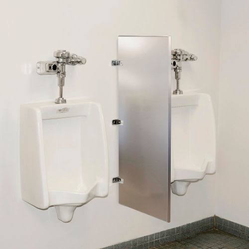 Global Industrial Bathroom Stainless Steel Urinal Screen 18 x 42