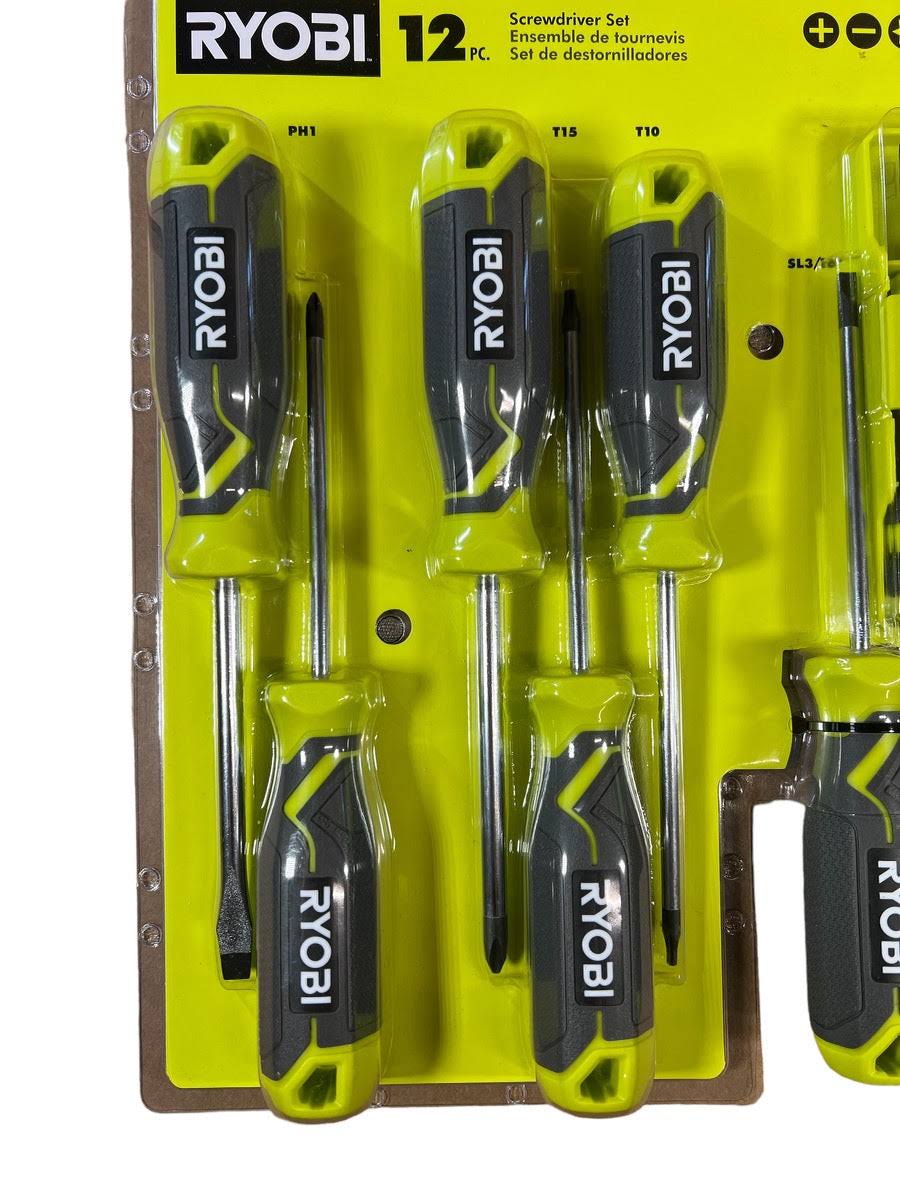 Ryobi Screwdriver Set (12-Piece) with Cushion Grip Handles