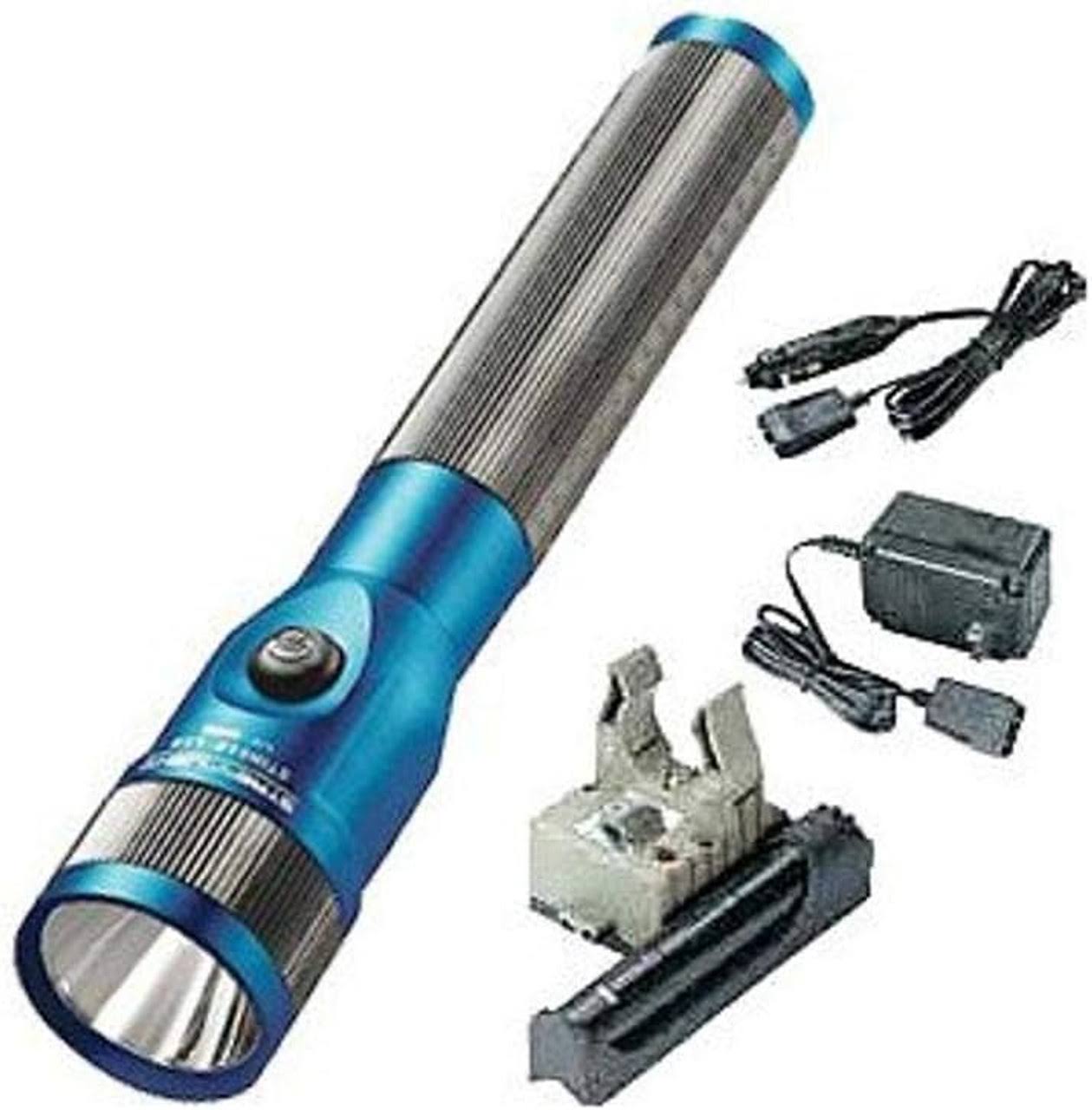 Streamlight Stinger C4 LED Rechargeable Flashlight with Piggyback Charger- blue