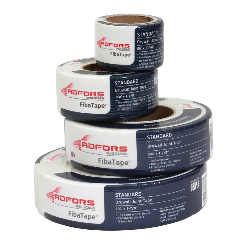 Fibatape FDW6581U Self Adhesive Drywall Joint Tape, White, 1.875