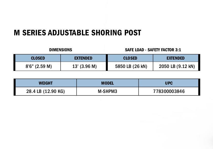 Metaltech 8 ft. 6 in. to 13 ft. Medium Duty Adjustable Shoring Post