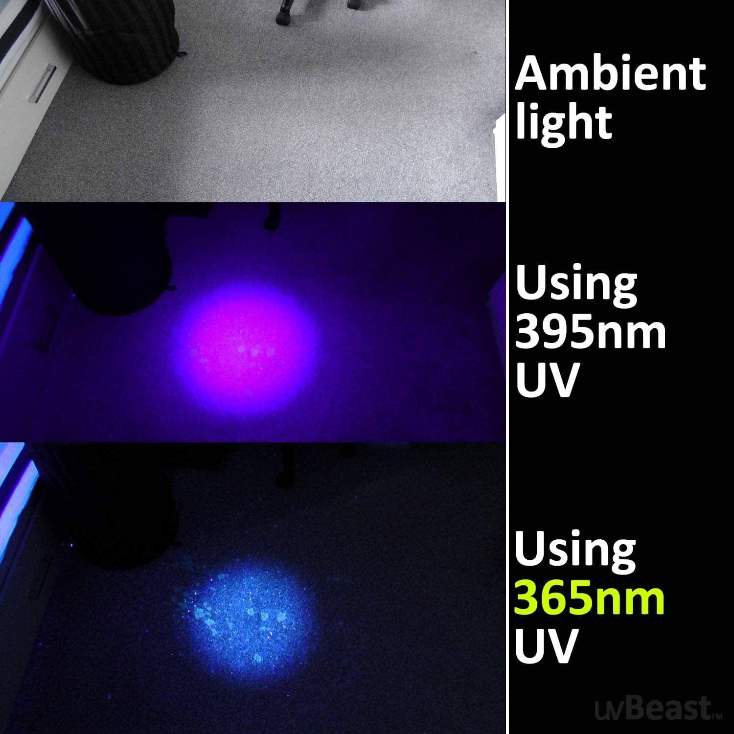uvBeast New V3 365nm Black Light UV Flashlight with Batteries