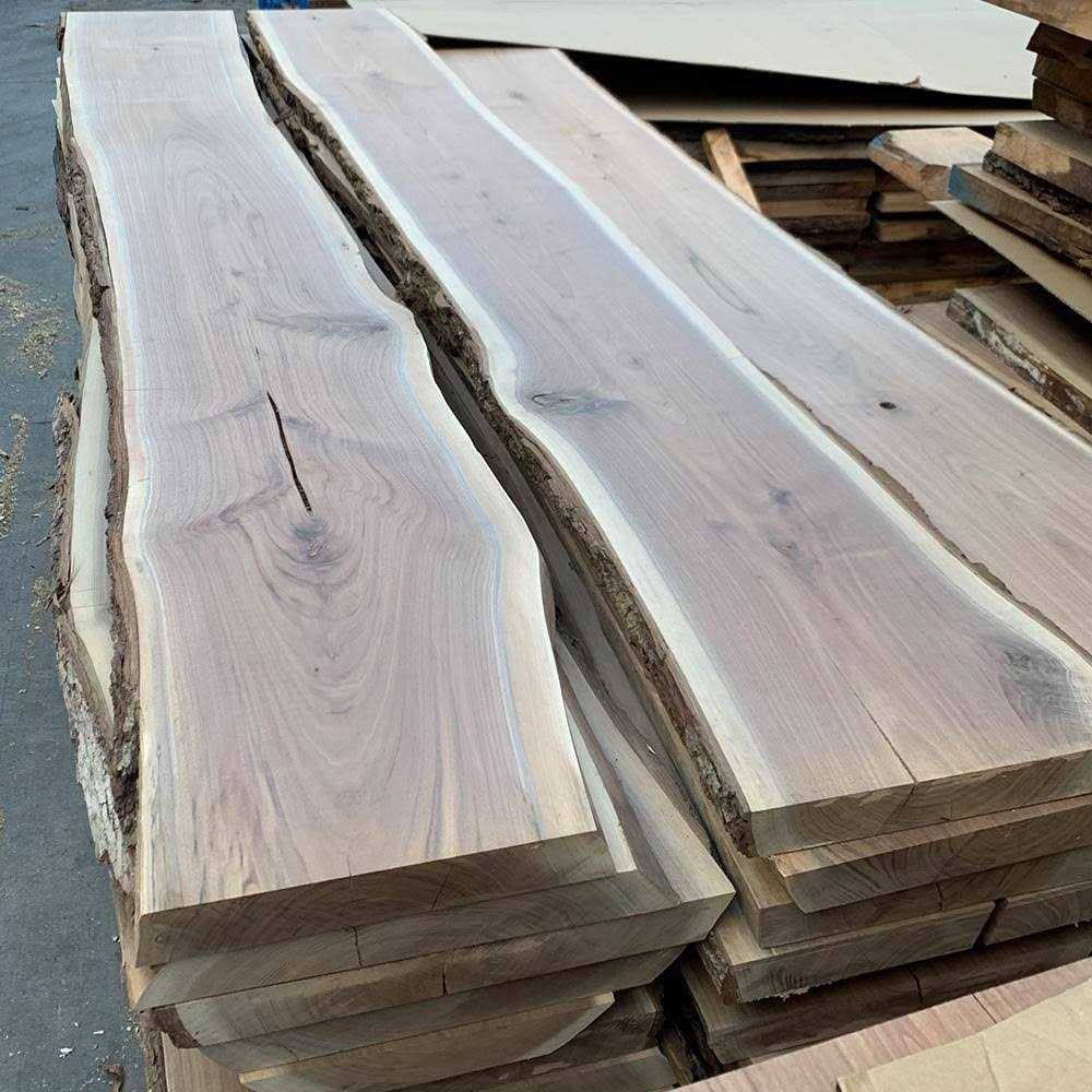 Swaner Hardwood 2 in. x 8-12 in. x 2 ft. Walnut Live Edge Sawn Board