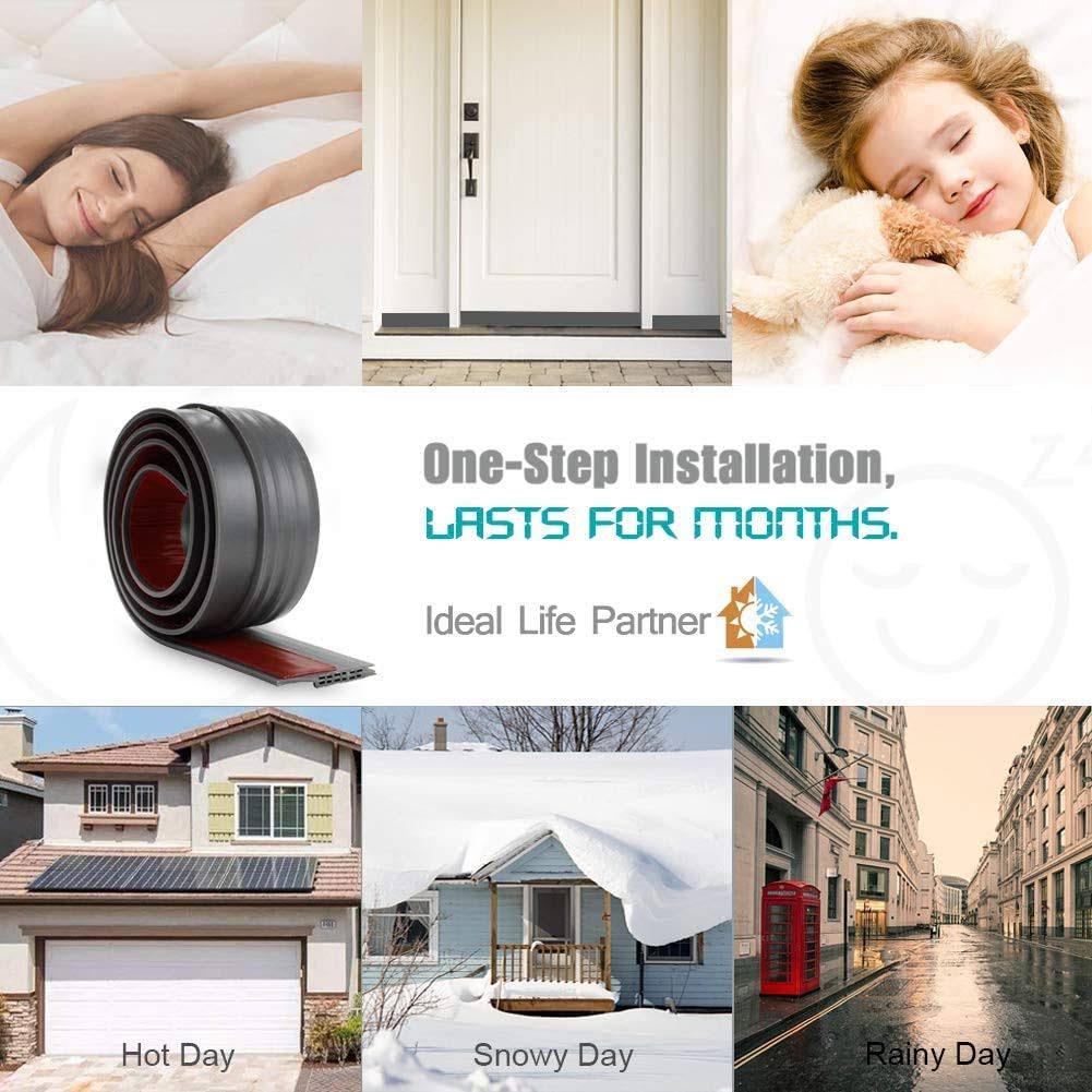 Sysmie [New Upgrade] Huge Gap Door Draft Stopper, 3-2/5 inchw Widened Door Sweep for Interior and Exterior Doors- Guard Against Drafts, Dust, Noise and