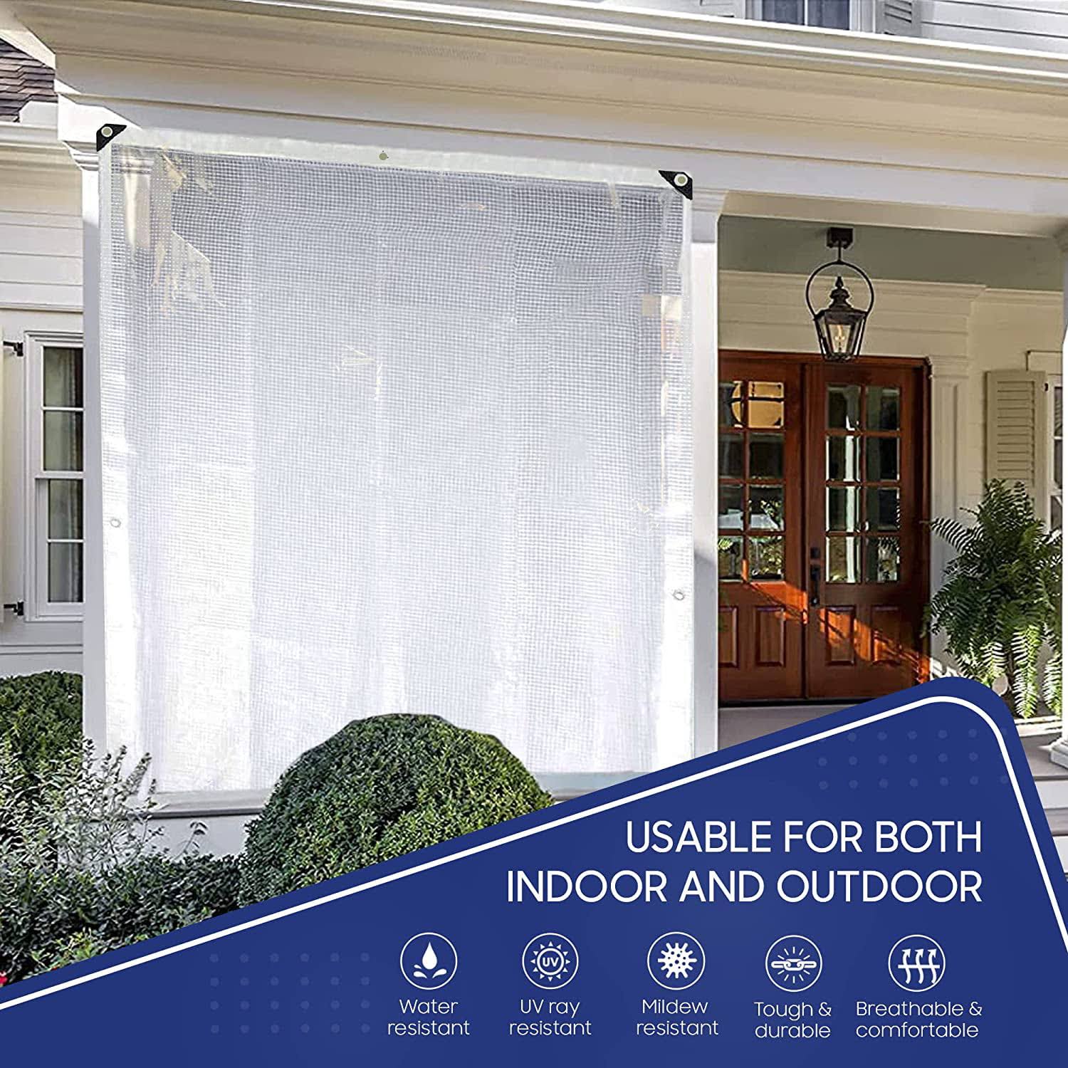 Tarps Now Waterproof Poly Tarps, Translucent Tarp Cover with Grommets- 10' x 20', Clear