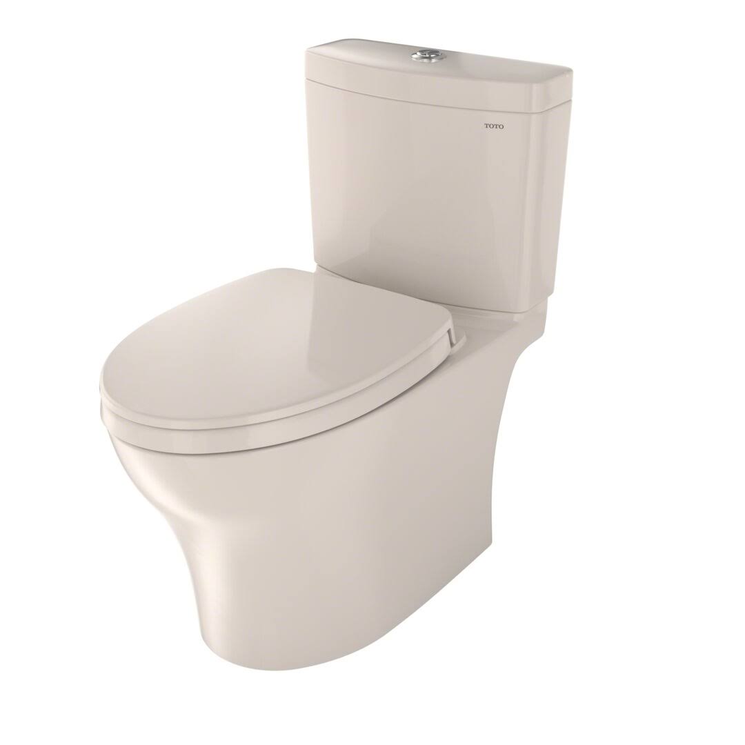 Toto MS446124CEMGN#12 Aquia IV Washlet+ Two-Piece Elongated Dual Flush 1.28 and 0.9 GPF Toilet with CeFiONtect , Sedona Beige