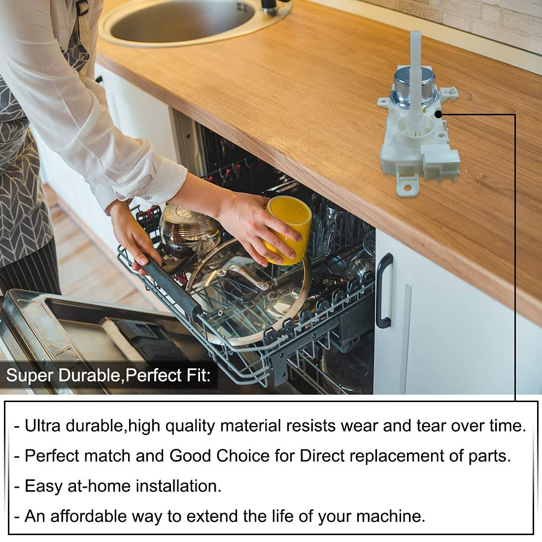 W10537869 Diverter Valve Motor Compatible with Whirlpool Dishwasher W10195677, W10849439, W10476222, 2684962, PS5136127