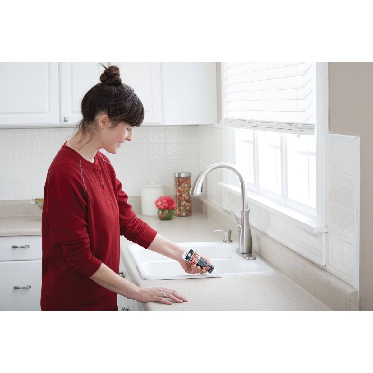 GE Supreme Silicone Kitchen & Bath Sealant- Squeeze, White, 2.8 oz.