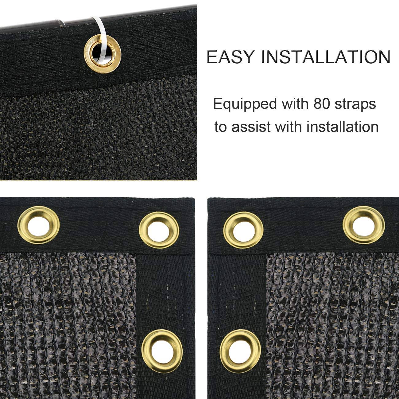 Sunnyglade 4 Feet x 50 Feet Privacy Screen Fence Heavy Duty Fencing Mesh Shade Net Cover for Wall Garden Yard Backyard (4 ft x 50 ft Black)