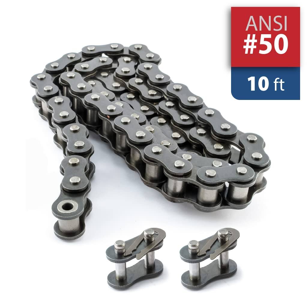 #50 Roller Chain x 10 Feet + 2 Free Links �C PGN