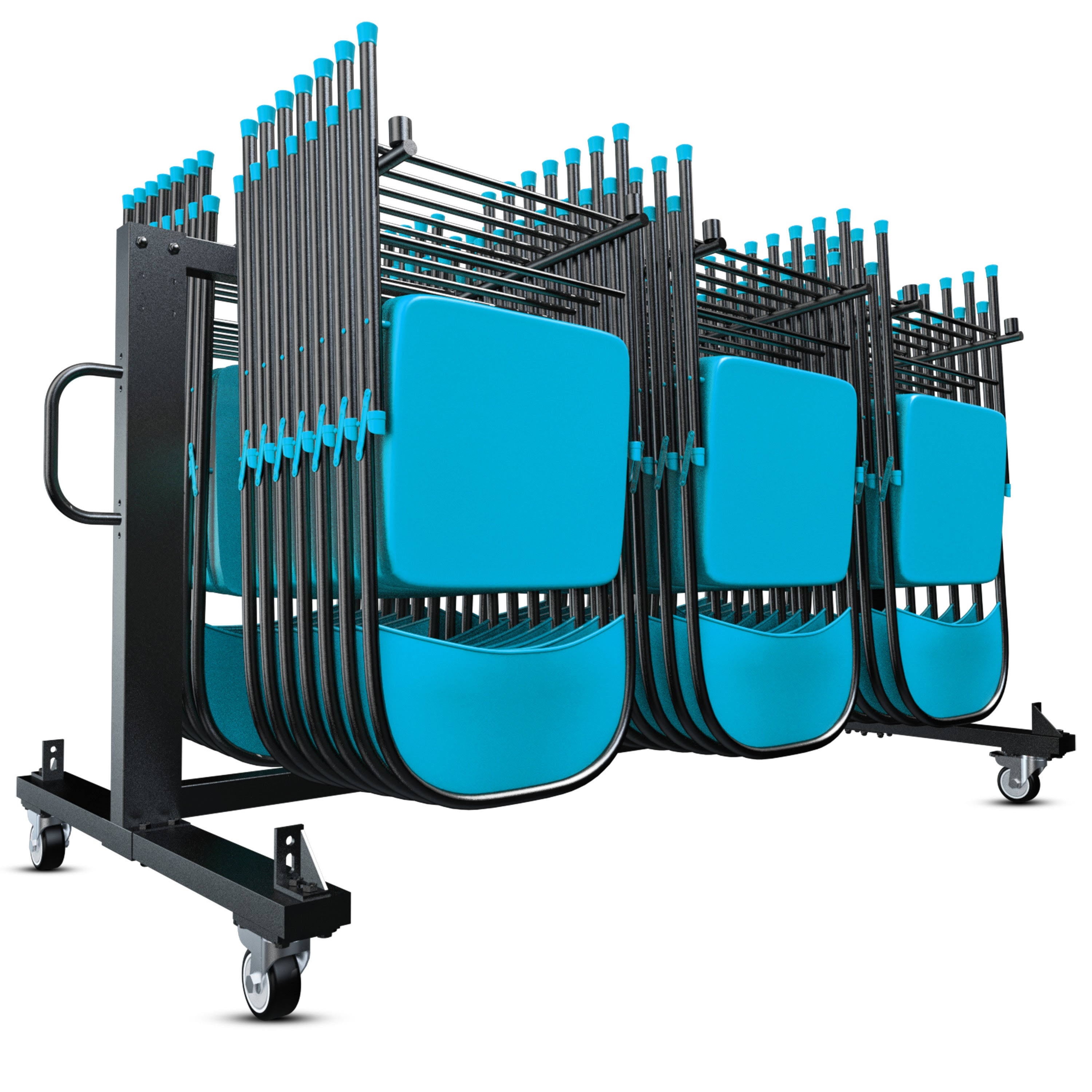 Flash Furniture QIN-SHD245425-GG Hawkins Heavy Duty Folding Table & Chairs Mobile Cart-Locking Wheels- Outdoor Cover, 84 Folding Chairs or