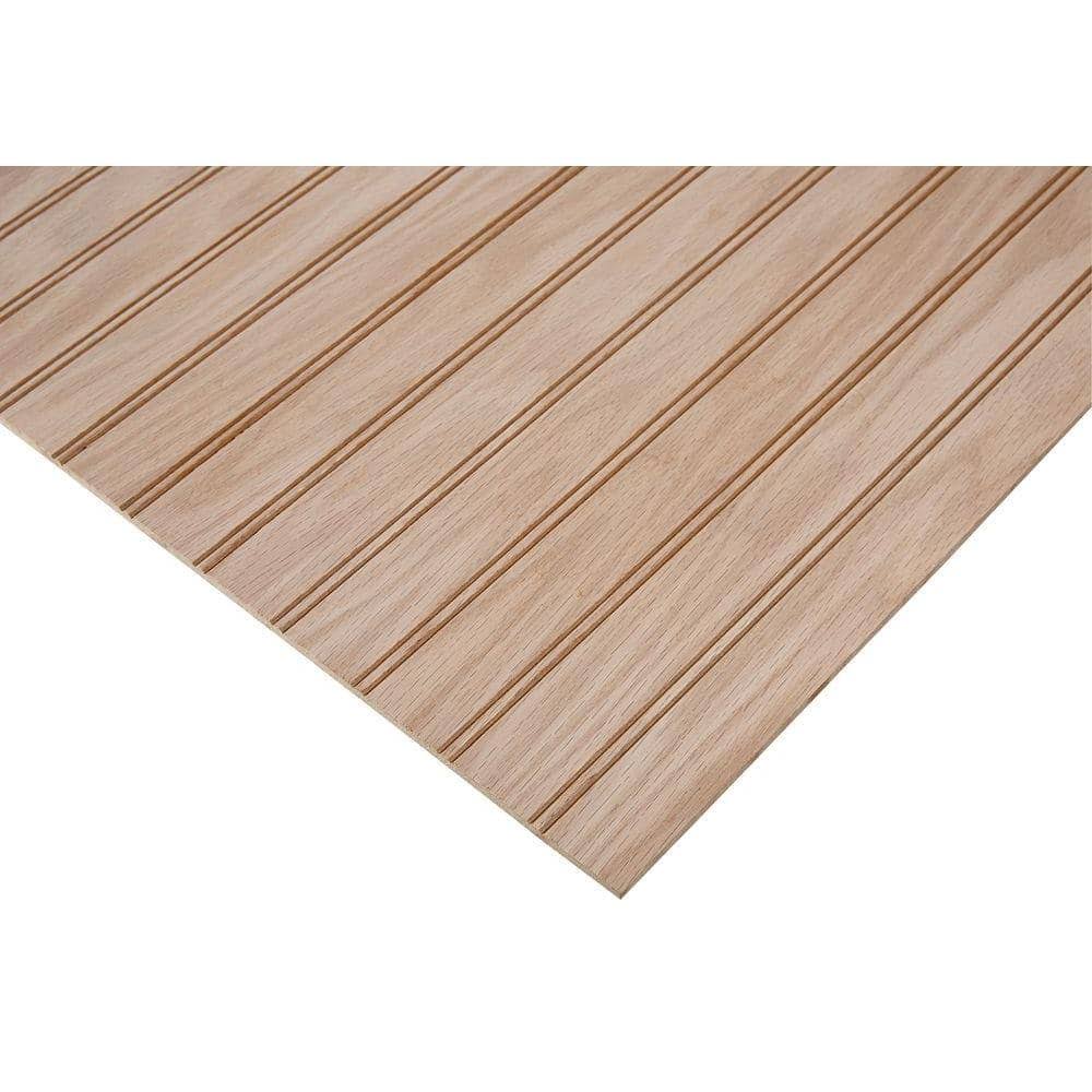 Columbia Forest Products 1/4 in. x 4 ft. x 4 ft. PureBond Red Oak 1-1/2 in. Beaded Plywood Project Panel 3653