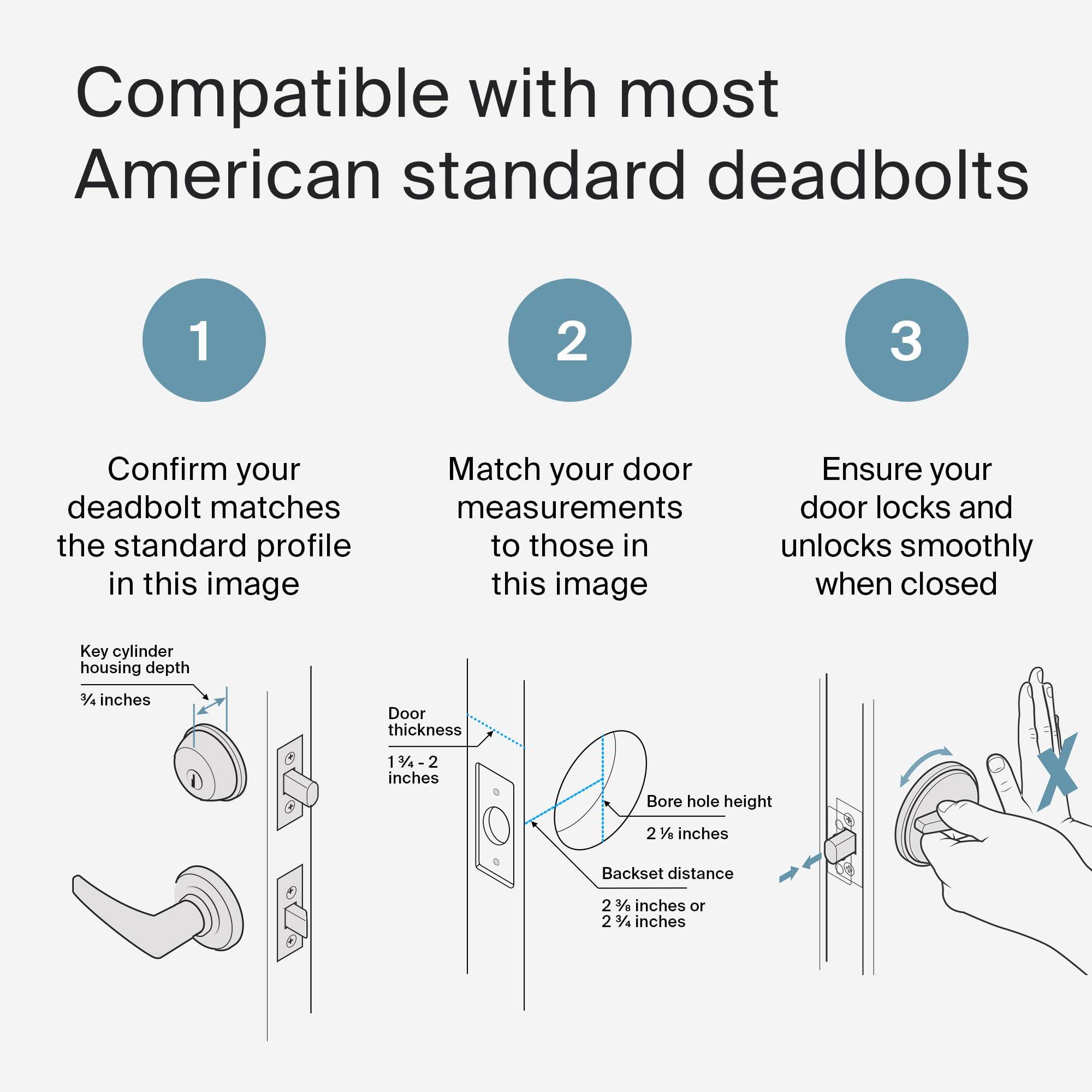 Level Lock+ Smart Lock Plus Apple Home Keys- Smart Deadbolt for Keyless Entry- Includes Key Fobs- Works with iOS, Android, Apple HomeKit