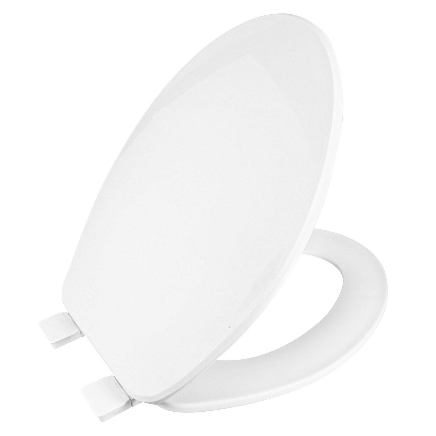 Clorox Antimicrobial Elongated Plastic Toilet Seat with Easy-Off Hinges