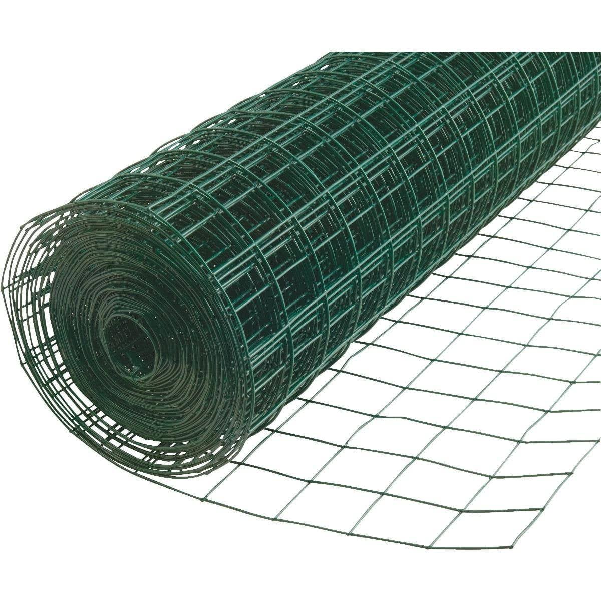 allFENZ PVC Coated Welded Wire, Green, 16 Ga, 3 inchx2 inch Mesh, 48 inchh x 50'L, Size: 48 in