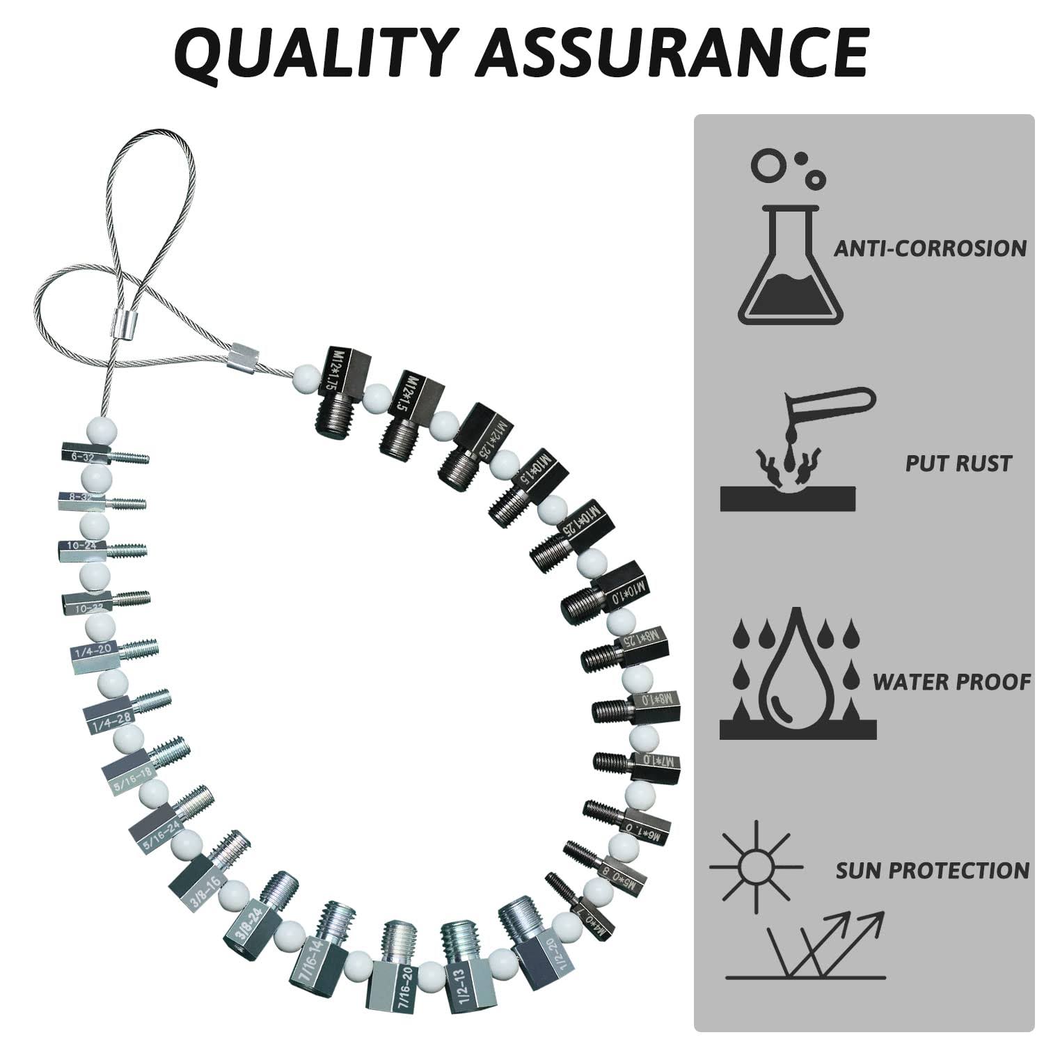 Complete SAE/Inch and Metric Set of Nut and Bolt Thread Checkers, 26, 14 inch